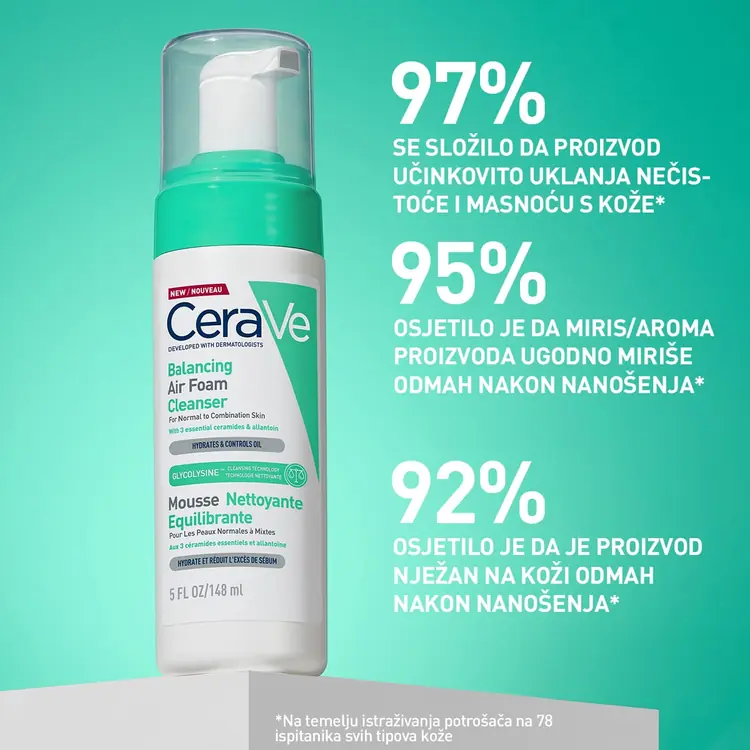 CeraVe Balancing Air Foam čistač, 148 ml