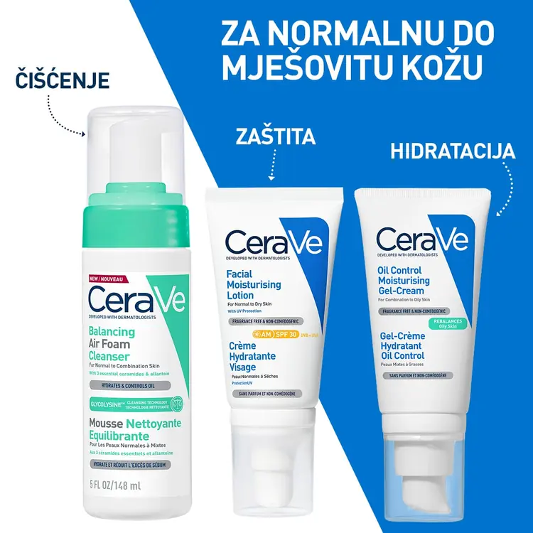 CeraVe Balancing Air Foam čistač, 148 ml