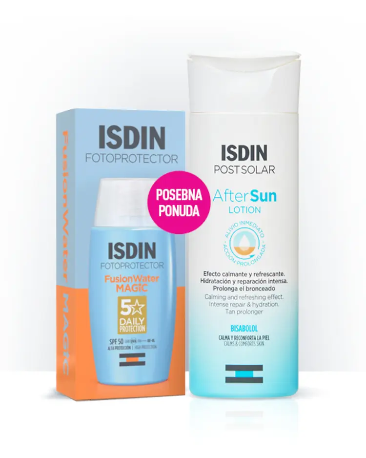ISDIN Fotoprotector Fusion Water Magic SPF 50 (50 ml) + ISDIN After sun lotion (200 ml) - POSEBNA PONUDA