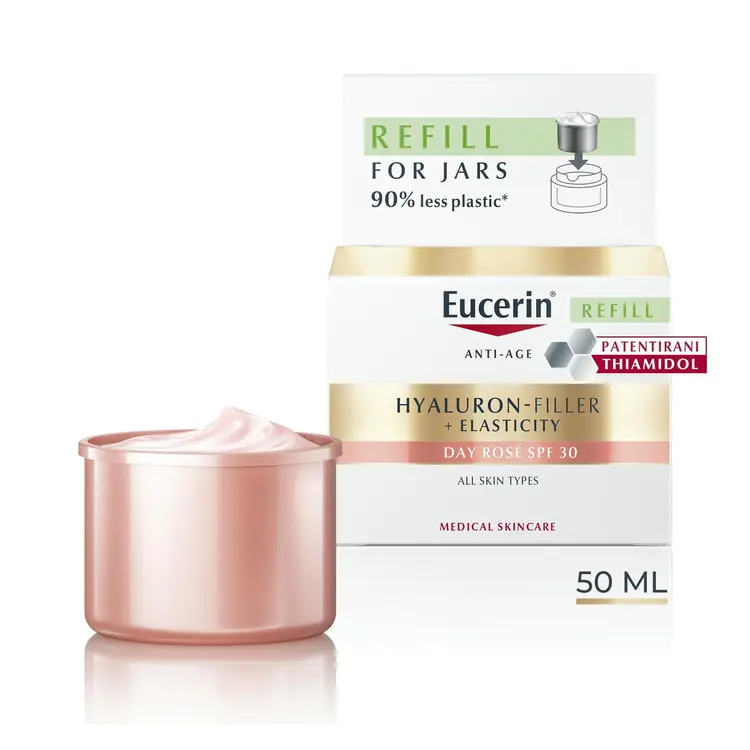 Eucerin Hyaluron-Filler + Elasticity Rosé dnevna njega SPF 30 Refill, 50 ml
