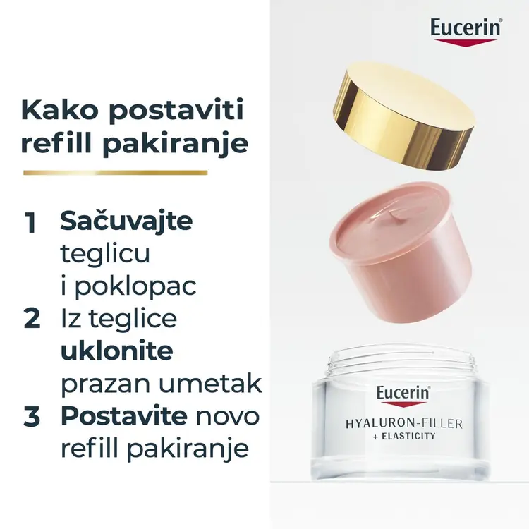 Eucerin Hyaluron-Filler + Elasticity Rosé dnevna njega SPF 30 Refill, 50 ml