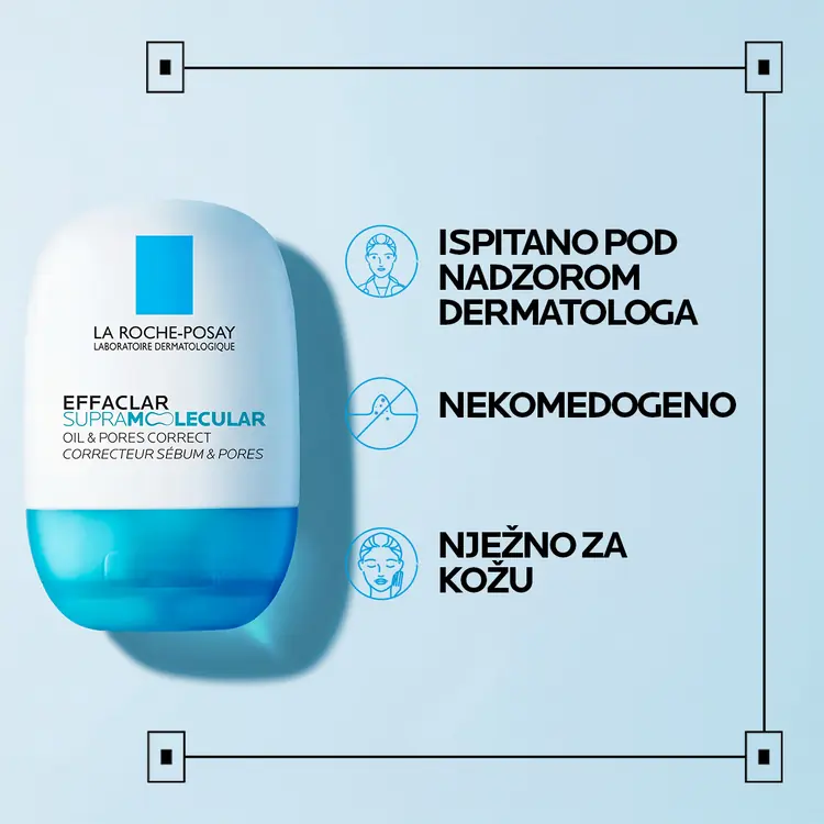 La Roche-Posay Effaclar Supramolecular gel za korekciju vidljivosti pora i viška sebuma, 40 ml