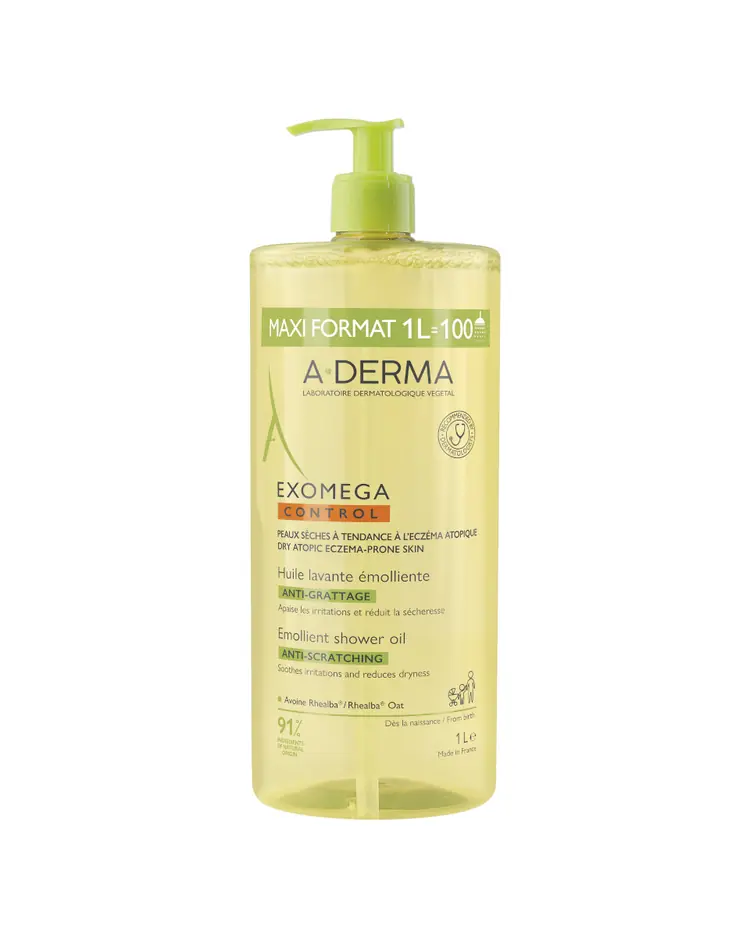 A-Derma Exomega Control emolijentno ulje za tuširanje, 1 L