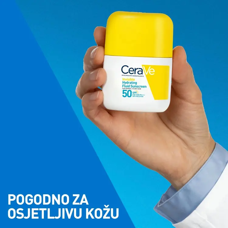CeraVe Nevidljivi hidratantni fluid za zaštitu od sunca, SPF 50, visoka zaštita, 50 ml