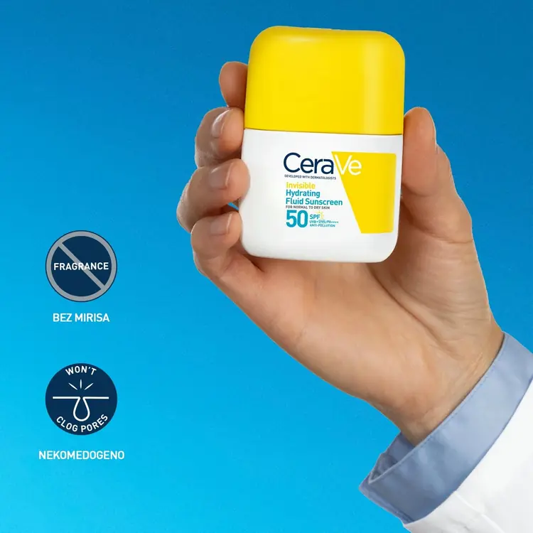CeraVe Nevidljivi hidratantni fluid za zaštitu od sunca, SPF 50, visoka zaštita, 50 ml