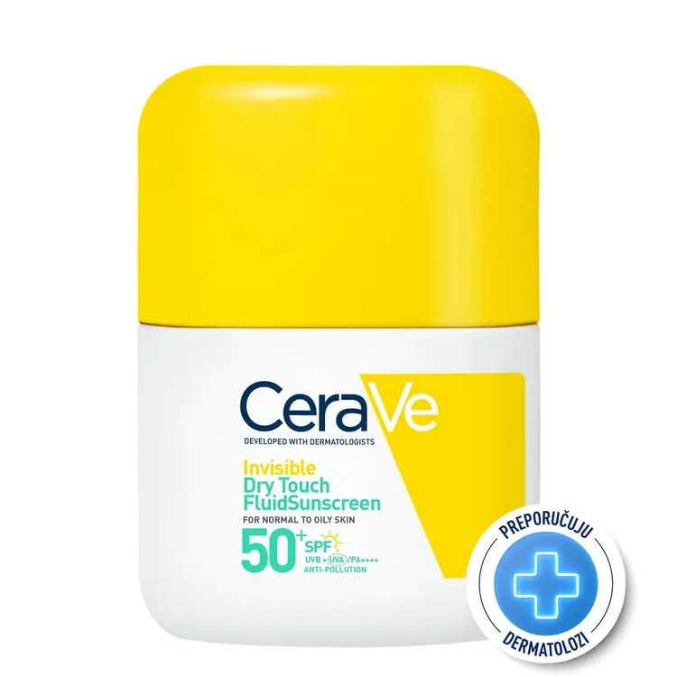 CeraVe Nevidljivi „Dry Touch” fluid za zaštitu od sunca, SPF 50+, vrlo visoka zaštita, 50 ml 
