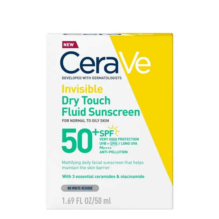 CeraVe Nevidljivi „Dry Touch” fluid za zaštitu od sunca, SPF 50+, vrlo visoka zaštita, 50 ml 
