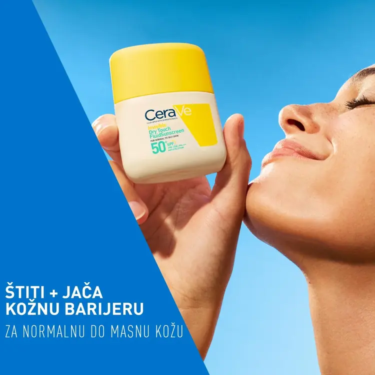 CeraVe Nevidljivi „Dry Touch” fluid za zaštitu od sunca, SPF 50+, vrlo visoka zaštita, 50 ml 
