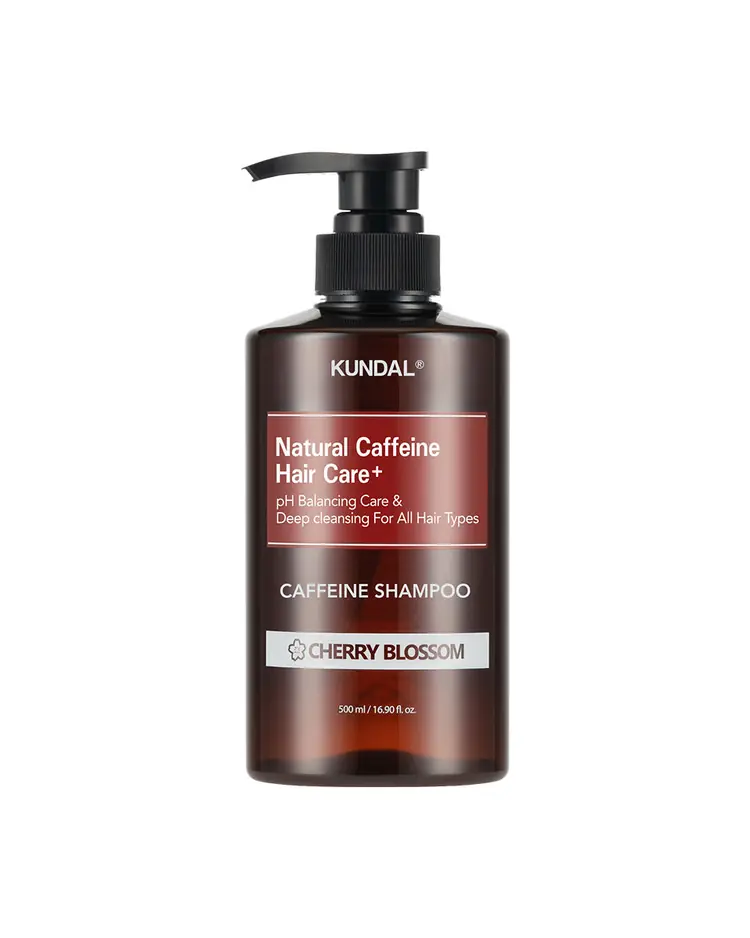 Kundal Natural Caffeine & Intensive Scalp Care+ Shampoo, Cherry Blossom, 500 ml