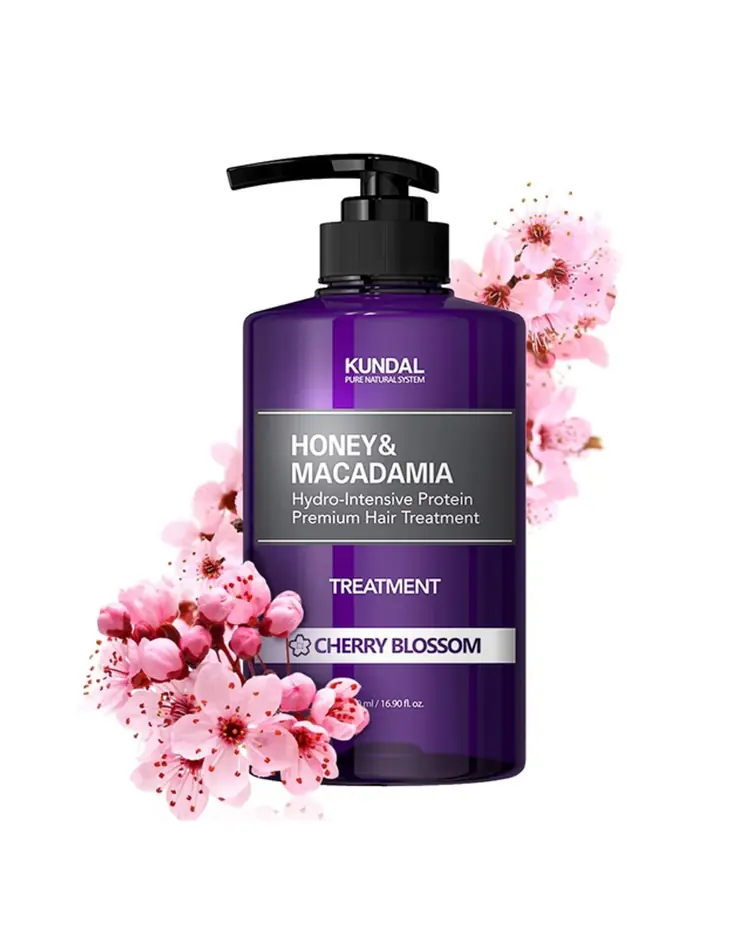 Kundal Honey & Macadamia Hydro-Intensive Protein Premium Hair Treatment, Cherry Blossom, 500 ml