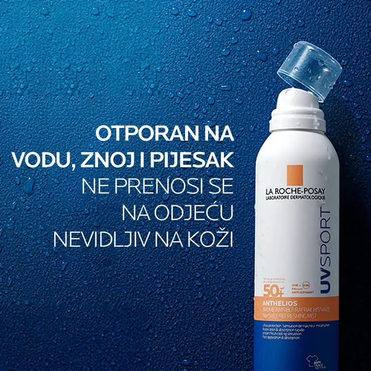 La Roche-Posay ANTHELIOS UV SPORT NEVIDLJIV OSVJEŽAVAJUĆI SPREJ ZA ZAŠTITU OD SUNCA SPF50+, 200 ml