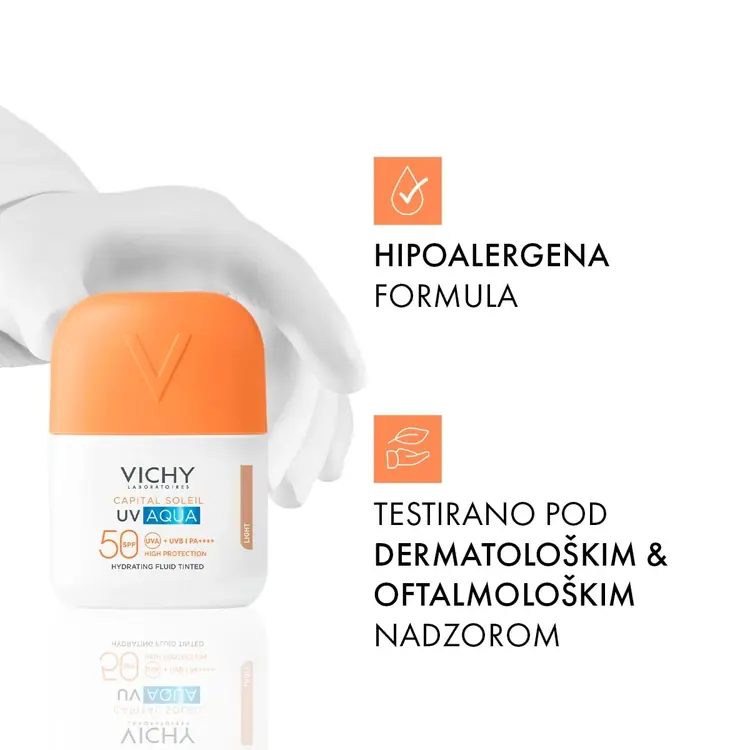 Vichy Capital Soleil UV AQUA LIGHT TONIRANI HIDRACIJSKI FLUID SPF50 VISOKA ZAŠTITA, 50 ml