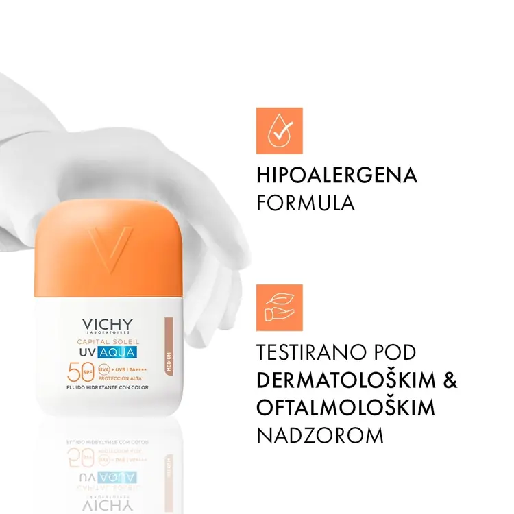 Vichy Capital Soleil UV AQUA MEDIUM TONIRANI HIDRACIJSKI FLUID SPF50 VISOKA ZAŠTITA, 50 ml