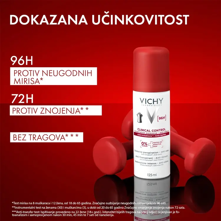 Vichy Clinical Control Antiperspirant sprej protiv znojenja, 125 ml