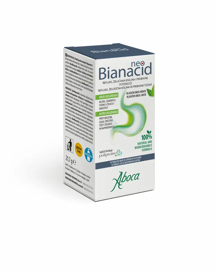 Aboca NeoBianacid Mint Flavour, 14 tableta