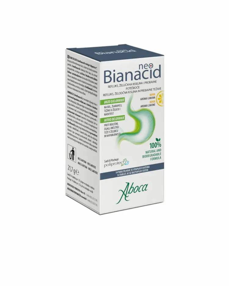 Aboca NeoBianacid Lemon Flavour, 14 tableta