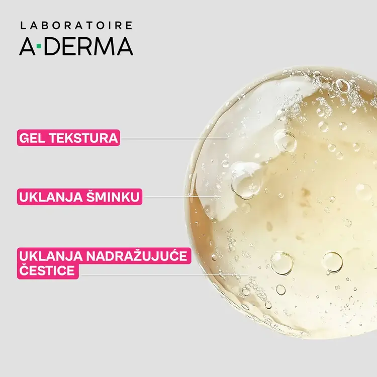 A-Derma Exomega umirujući gel za čišćenje lica, 200 ml