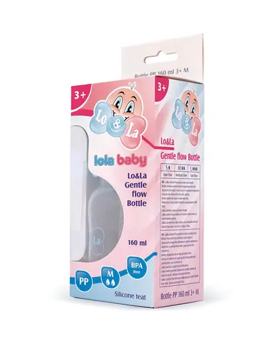 Lo&La Gentle flow bočica plastična 160ml, 3+ Roza
