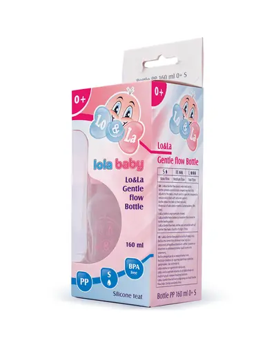 Lo&La Gentle flow bočica plastična 160ml, 0+ Plava 160 ml
