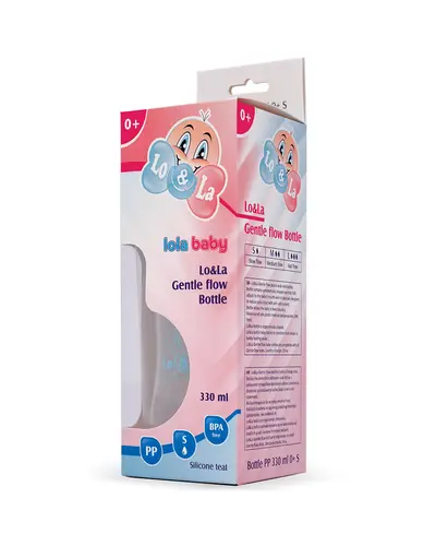 Lo&La Gentle flow bočica plastična 330ml, 0+ Roza