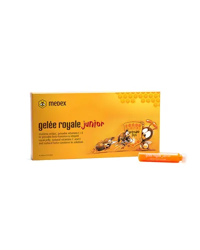 Gelée Royale junior, matična mliječ, vitamini C i E i beta karoten u otopini, 10 bočica