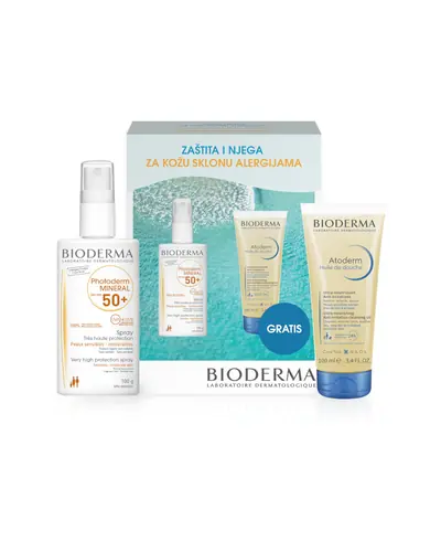 Bioderma Photoderm Mineral SPF50+, 100 ml + Atoderm ulje,100ml
