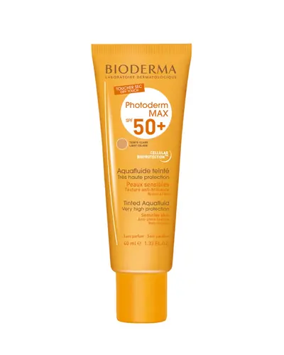 Bioderma Photoderm Max Aquafluid teinté SPF 50+ 40 ml tuba s uskim aplikatorom za nanošenje