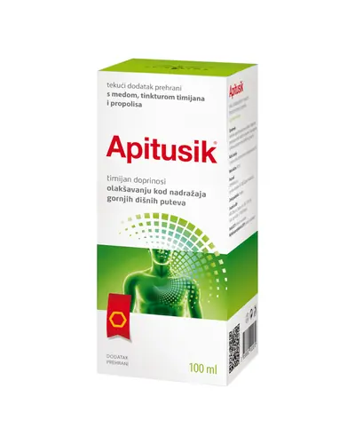 Apipharma Apitusik® tekući dodatak prehrani s medom, tinkturom timijana i propolisa, 100 ml