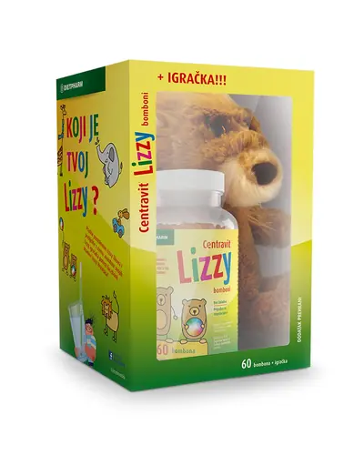 Dietpharm Lizzy centravit bomboni + igračka 60 bombona plus igračka