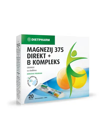 Dietpharm Magnezij 375 direkt + B kompleks 20 vrećica