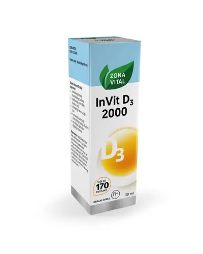 Zona Vital InVit D3 2000 oralni sprej za dnevni unos vitamina D, 30 ml Zona Vital InVit D3 2000 oralni sprej za dnevni unos vitamina D, 30 ml