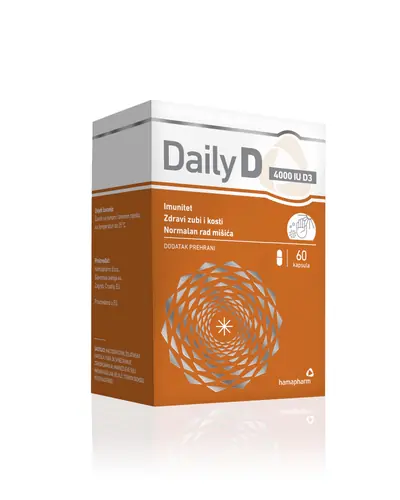 Daily D 4000 IU, dnevna doza vitamina D, 60 kapsula