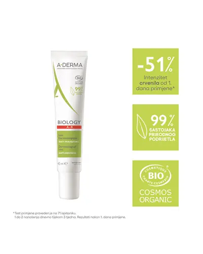 A-Derma Biology AR dermatološka njega protiv crvenila 40 ml tuba