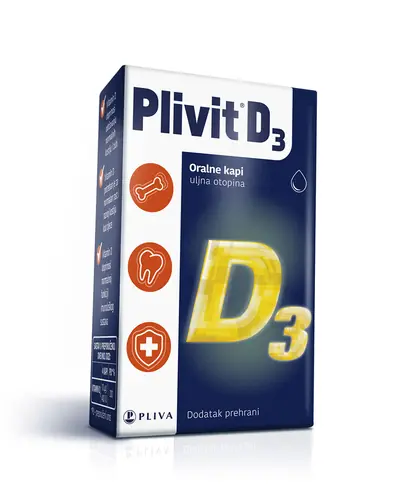 Plivit D3, oralne kapi, uljna otopina s vitaminom D