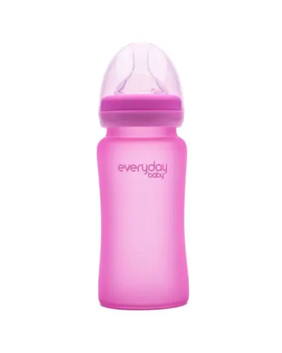 Everyday baby staklena bočica 240ml, reagira na toplinu, pink 1 komad