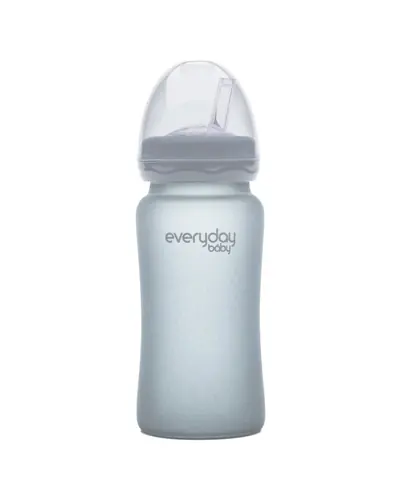 Everyday baby staklena bočica sa slamkom 240ml, siva 1 komad