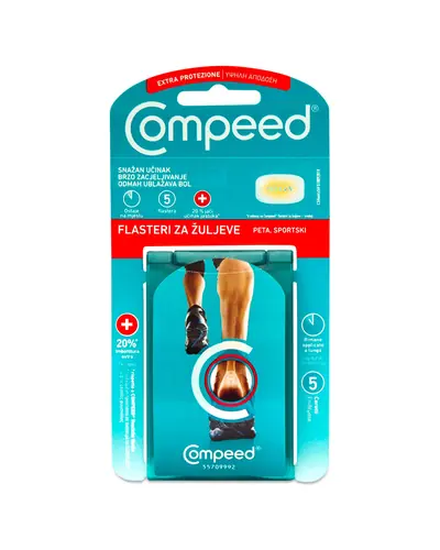 Compeed flaster za žuljeve na peti za sportske cipele 5 flastera