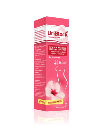 UirBLOCK S, šumeće tablete za upalu mokraćnih puteva, 14 šumećih tableta