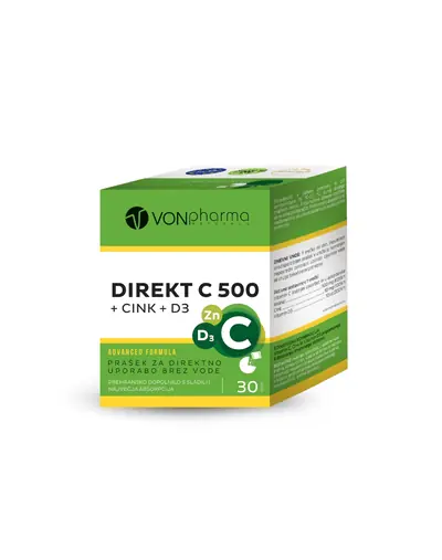 VONpharma direkt C 500 + cink + D3 prašak za otapanje u ustima 30 vrećica