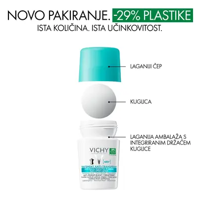 Vichy Dezodorans roll-on protiv bijelih tragova i žutih mrlja 50 ml