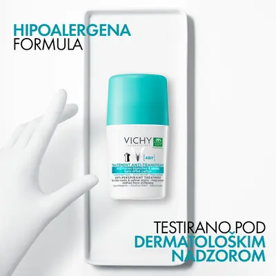 Vichy Dezodorans roll-on protiv bijelih tragova i žutih mrlja 50 ml
