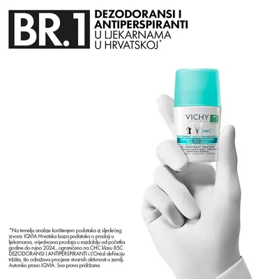 Vichy Dezodorans roll-on protiv bijelih tragova i žutih mrlja 50 ml