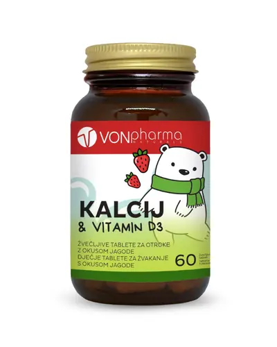 VONpharma KALCIJ & VITAMIN D3 60 tableta za žvakanje