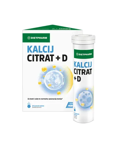 Dietpharm Kalcij citrat + D, 30 šumećih tableta