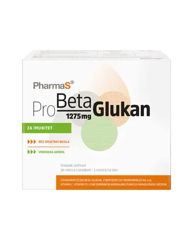 PharmaS Pro Beta Glukan 1275 mg, dodatak prehrani,  30 vrećica