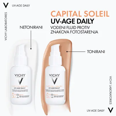 Vichy Capital Soleil UV-Age Daily Tonirani Vodeni fluid protiv fotostarenja SPF50+ 40 ml