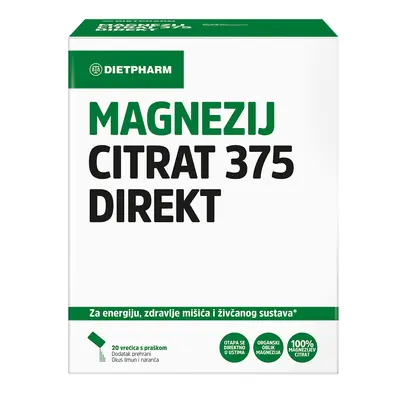 Dietpharm Magnezij citrat 375 direkt, prašak, 20 vrećica