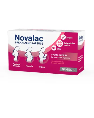 Novalac Prenatal kapsule za planiranje trudnoće, tokom trudnoće i u periodu dojenja. 30 mekih kapsula