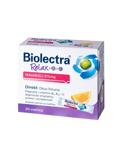 Biolectra Relax Magnezij 375 mg + B + C Direkt 20 vrećica Biolectra Relax Magnezij 375 mg + B + C Direkt 20 vrećica