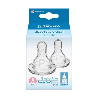 Dr.Brown's Options+ Silikonski nastavak za bočicu usko grlo, Razina Preemie Flow, 2 sisača